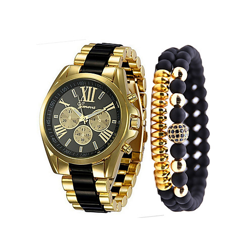 

Men's Wrist Watch Analog Quartz Gift Set Luxury Chronograph Fake Three Eyes Six Needles Casual Watch / One Year / Stainless Steel