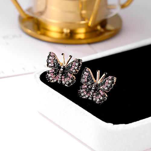 Women's Cubic Zirconia Stud Earrings Retro Butterfly Ladies Trendy Sweet Cute Rhinestone Earrings Jewelry Pink For Going out Birthday 1 Pair
Women's Cubic Zirconia Stud Earrings Retro Butterfly Ladies Trendy Sweet Cute Rhinestone Earrings Jewelry Pink For Going out Birthday 1 Pair