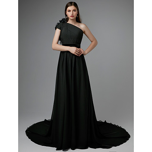 A-Line Celebrity Style Floral Formal Evening Dress One Shoulder Sleeveless Chapel Train Chiffon with Ruched Flower 2021
A-Line Celebrity Style Floral Formal Evening Dress One Shoulder Sleeveless Chapel Train Chiffon with Ruched Flower 2021