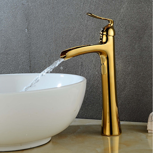 Bathroom Sink Faucet - Waterfall Gold / Painted Finishes Centerset Single Handle One HoleBath Taps
Bathroom Sink Faucet - Waterfall Gold / Painted Finishes Centerset Single Handle One HoleBath Taps