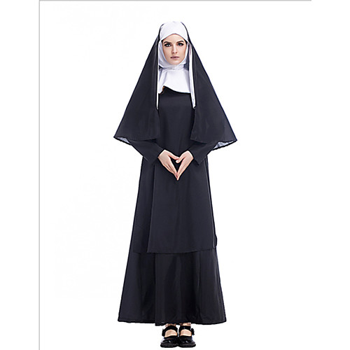 Nun Dress Cosplay Costume Adults' Women's Dresses Vacation Dress Halloween Halloween Masquerade Festival / Holiday Terylene Black Women's Female Easy Carnival Costumes Simple Solid Colored / Shawl
Nun Dress Cosplay Costume Adults' Women's Dresses Vacation Dress Halloween Halloween Masquerade Festival / Holiday Terylene Black Women's Female Easy Carnival Costumes Simple Solid Colored / Shawl
