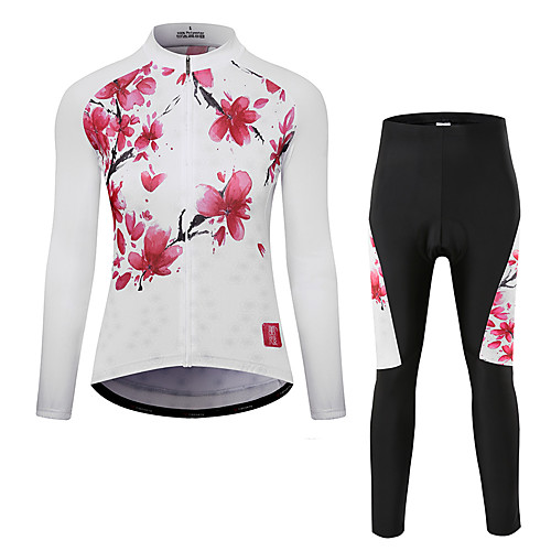 Women's Long Sleeve Cycling Jersey with Tights Winter Polyester White Floral Botanical Bike Clothing Suit Breathable Quick Dry Moisture Wicking Sports Floral Botanical Mountain Bike MTB Road Bike
Women's Long Sleeve Cycling Jersey with Tights Winter Polyester White Floral Botanical Bike Clothing Suit Breathable Quick Dry Moisture Wicking Sports Floral Botanical Mountain Bike MTB Road Bike