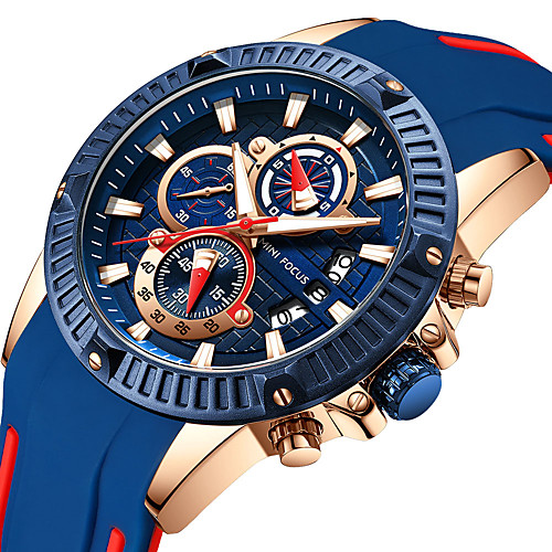MINI FOCUS Men's Sport Watch Aviation Watch Quartz Silicone Black 30 m Stopwatch Casual Watch Cool Analog Casual Fashion - Blue / Black Yellow Red One Year Battery Life / Large Dial
MINI FOCUS Men's Sport Watch Aviation Watch Quartz Silicone Black 30 m Stopwatch Casual Watch Cool Analog Casual Fashion - Blue / Black Yellow Red One Year Battery Life / Large Dial