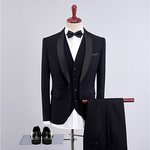 Tuxedos Tailored Fit Shawl Collar Single Breasted One-button Wool / Polyester Solid Colored
Tuxedos Tailored Fit Shawl Collar Single Breasted One-button Wool / Polyester Solid Colored