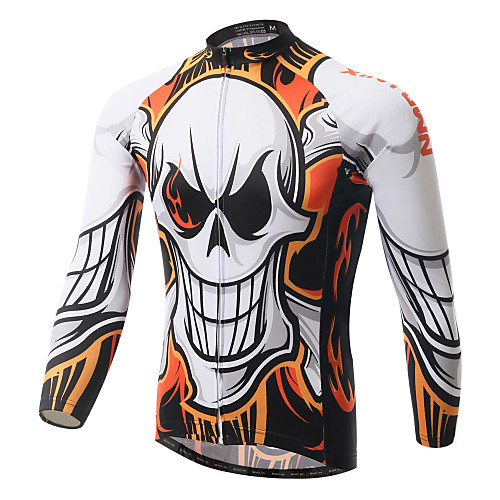 XINTOWN Men's Long Sleeve Cycling Jersey White Skull Bike Jersey Top Breathable Quick Dry Ultraviolet Resistant Sports Winter Elastane Terylene Mountain Bike MTB Road Bike Cycling Clothing Apparel
XINTOWN Men's Long Sleeve Cycling Jersey White Skull Bike Jersey Top Breathable Quick Dry Ultraviolet Resistant Sports Winter Elastane Terylene Mountain Bike MTB Road Bike Cycling Clothing Apparel
