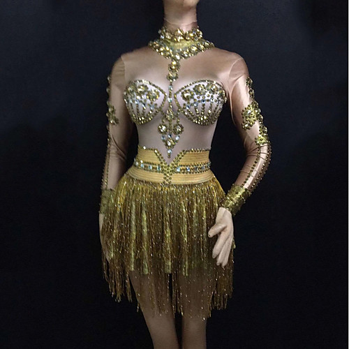 Exotic Dancewear Leotard / Onesie Tassel Crystals / Rhinestones Women's Performance Long Sleeve Spandex
Exotic Dancewear Leotard / Onesie Tassel Crystals / Rhinestones Women's Performance Long Sleeve Spandex