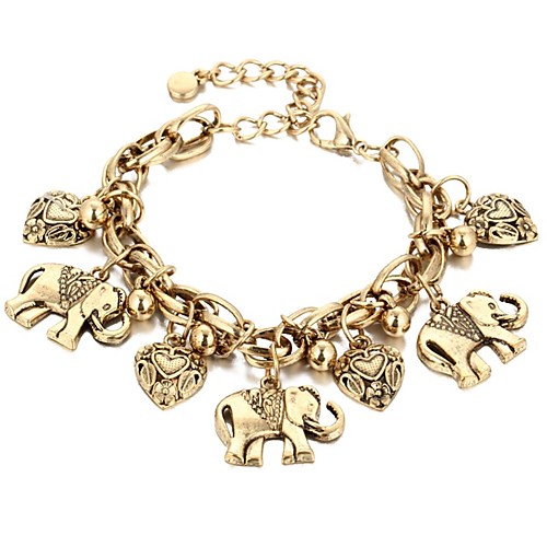 Women's Pendant Bracelet Retro Elephant Heart Ladies Boho Alloy Bracelet Jewelry Gold / Silver For Carnival Bar
Women's Pendant Bracelet Retro Elephant Heart Ladies Boho Alloy Bracelet Jewelry Gold / Silver For Carnival Bar
