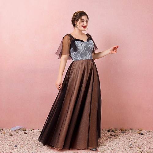 A-Line Plus Size Prom Formal Evening Dress Sweetheart Neckline Half Sleeve Floor Length Lace Satin Tulle with Pattern / Print 2021
A-Line Plus Size Prom Formal Evening Dress Sweetheart Neckline Half Sleeve Floor Length Lace Satin Tulle with Pattern / Print 2021