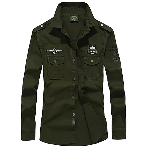 Men's Shirt Solid Colored Plus Size Long Sleeve Daily Tops Military Black Army Green Khaki
Men's Shirt Solid Colored Plus Size Long Sleeve Daily Tops Military Black Army Green Khaki