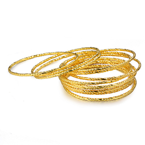 12pcs Women's Bracelet Bangles Classic Ladies Luxury Ethnic Gold Plated Bracelet Jewelry Yellow For Birthday Gift
12pcs Women's Bracelet Bangles Classic Ladies Luxury Ethnic Gold Plated Bracelet Jewelry Yellow For Birthday Gift