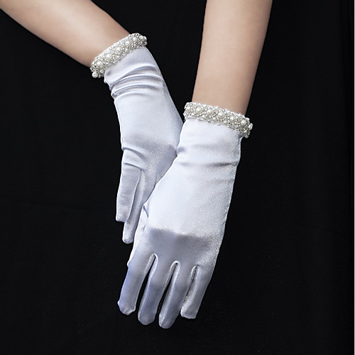 Elastic Satin Wrist Length Glove Beaded Edge / Gloves With Faux Pearl / Fringe / Trim
Elastic Satin Wrist Length Glove Beaded Edge / Gloves With Faux Pearl / Fringe / Trim