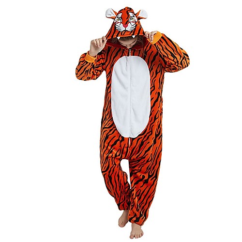Adults' Kigurumi Pajamas Tiger Onesie Pajamas Flannel Fabric Orange Cosplay For Men and Women Animal Sleepwear Cartoon Festival / Holiday Costumes / Stripes
Adults' Kigurumi Pajamas Tiger Onesie Pajamas Flannel Fabric Orange Cosplay For Men and Women Animal Sleepwear Cartoon Festival / Holiday Costumes / Stripes