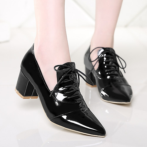 Women's Loafers & Slip-Ons Chunky Heel Pointed Toe Vintage Classic Minimalism Daily Office & Career PU Lace-up Solid Colored White Black Red
Women's Loafers & Slip-Ons Chunky Heel Pointed Toe Vintage Classic Minimalism Daily Office & Career PU Lace-up Solid Colored White Black Red