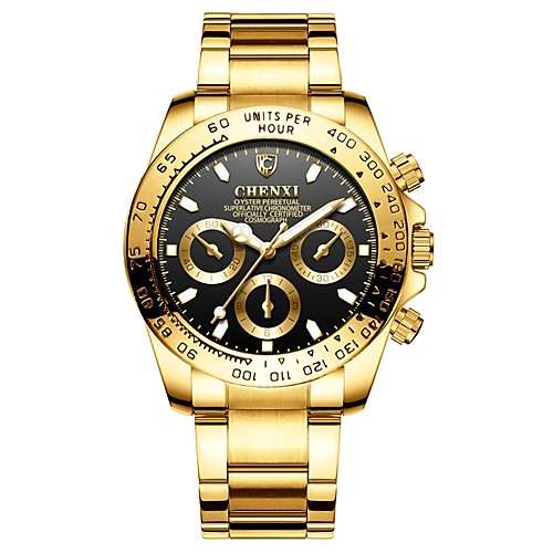 Men's Wrist Watch Japanese Quartz Stainless Steel Gold 30 m Water Resistant / Waterproof Chronograph Casual Watch Analog Bangle Fashion - Black Green Blue Two Years Battery Life / Large Dial
Men's Wrist Watch Japanese Quartz Stainless Steel Gold 30 m Water Resistant / Waterproof Chronograph Casual Watch Analog Bangle Fashion - Black Green Blue Two Years Battery Life / Large Dial