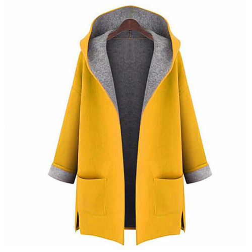 Women's Going out Street chic Fall Plus Size Long Coat, Solid Colored Hooded Long Sleeve Polyester Yellow / Red
Women's Going out Street chic Fall Plus Size Long Coat, Solid Colored Hooded Long Sleeve Polyester Yellow / Red