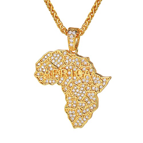 Men's Clear AAA Cubic Zirconia Pendant Necklace Classic Maps Classic Fashion Iced Out Copper Gold Silver 55 cm Necklace Jewelry 1pc For Gift Daily
Men's Clear AAA Cubic Zirconia Pendant Necklace Classic Maps Classic Fashion Iced Out Copper Gold Silver 55 cm Necklace Jewelry 1pc For Gift Daily
