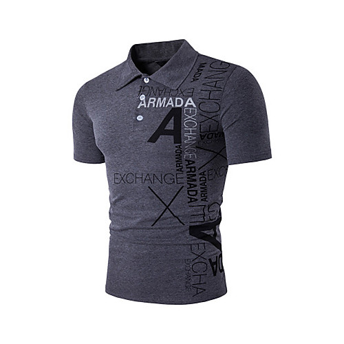 Men's Polo Letter Print Short Sleeve Going out Tops Cotton Active White Black Light gray
Men's Polo Letter Print Short Sleeve Going out Tops Cotton Active White Black Light gray
