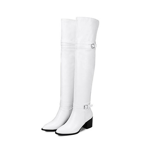 Women's Boots Knee High Boots Winter Chunky Heel Closed Toe Daily PU Knee High Boots White / Black
Women's Boots Knee High Boots Winter Chunky Heel Closed Toe Daily PU Knee High Boots White / Black