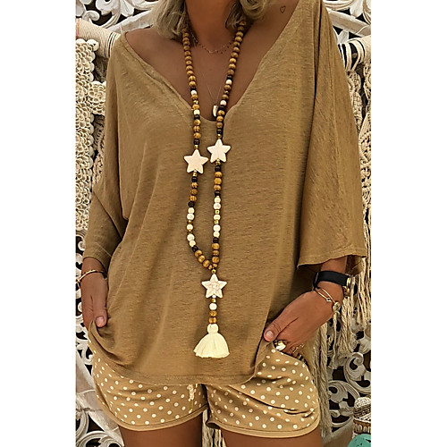 Women's Plus Size Solid Colored Loose Blouse Street chic Daily V Neck Black / Blue / Blushing Pink / Khaki / Gray
Women's Plus Size Solid Colored Loose Blouse Street chic Daily V Neck Black / Blue / Blushing Pink / Khaki / Gray