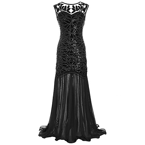 The Great Gatsby Charleston 1920s Roaring Twenties Flapper Dress Women's Lace Sequins Costume Black / Golden / BlackGolden Vintage Cosplay Party Homecoming Prom Sleeveless Floor Length / Leaf
The Great Gatsby Charleston 1920s Roaring Twenties Flapper Dress Women's Lace Sequins Costume Black / Golden / BlackGolden Vintage Cosplay Party Homecoming Prom Sleeveless Floor Length / Leaf