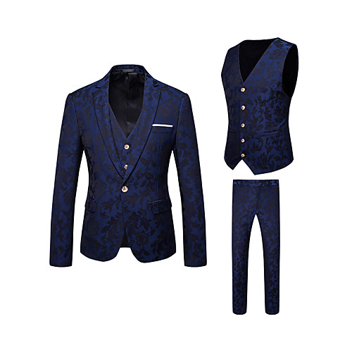 Blue Floral Slim Polyester Men's Suit - Notch lapel collar / Party / Long Sleeve / Business Casual
Blue Floral Slim Polyester Men's Suit - Notch lapel collar / Party / Long Sleeve / Business Casual
