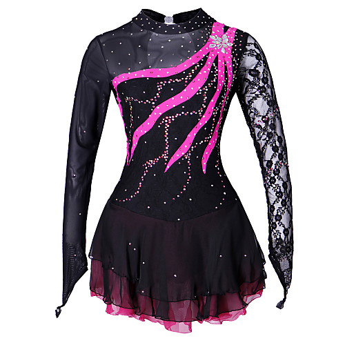 Figure Skating Dress Women's Girls' Ice Skating Dress Black Yellow Spandex Lace Competition Skating Wear Handmade Solid Colored Fashion Long Sleeve Ice Skating Figure Skating
Figure Skating Dress Women's Girls' Ice Skating Dress Black Yellow Spandex Lace Competition Skating Wear Handmade Solid Colored Fashion Long Sleeve Ice Skating Figure Skating