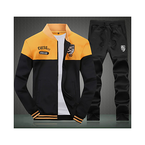 Men's Activewear Set Color Block Round Neck Daily Streetwear Hoodies Sweatshirts Long Sleeve Loose Black Red Yellow / Spring
Men's Activewear Set Color Block Round Neck Daily Streetwear Hoodies Sweatshirts Long Sleeve Loose Black Red Yellow / Spring