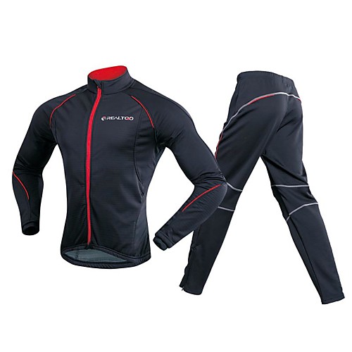 Realtoo Men's Women's Long Sleeve Cycling Jacket with Pants Black / Red Plus Size Bike Clothing Suit Waterproof Thermal / Warm Windproof Breathable Winter Sports Elastane Fleece Solid Color Mountain
Realtoo Men's Women's Long Sleeve Cycling Jacket with Pants Black / Red Plus Size Bike Clothing Suit Waterproof Thermal / Warm Windproof Breathable Winter Sports Elastane Fleece Solid Color Mountain