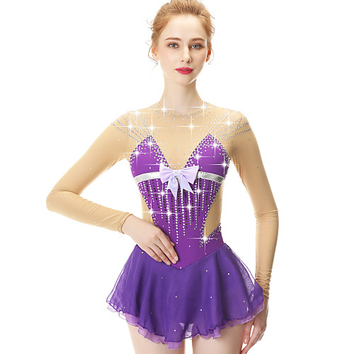 21Grams Figure Skating Dress Women's Girls' Ice Skating Dress Violet Spandex Stretch Yarn High Elasticity Skating Wear Handmade Fashion Long Sleeve Ice Skating Winter Sports Figure Skating
21Grams Figure Skating Dress Women's Girls' Ice Skating Dress Violet Spandex Stretch Yarn High Elasticity Skating Wear Handmade Fashion Long Sleeve Ice Skating Winter Sports Figure Skating