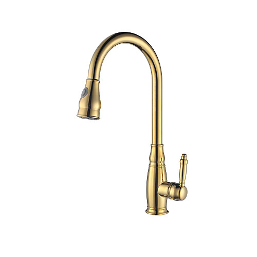 Kitchen faucet - Contemporary Ti-PVD Pull-out / Pull-down Vessel / Brass / Single Handle One Hole
Kitchen faucet - Contemporary Ti-PVD Pull-out / Pull-down Vessel / Brass / Single Handle One Hole