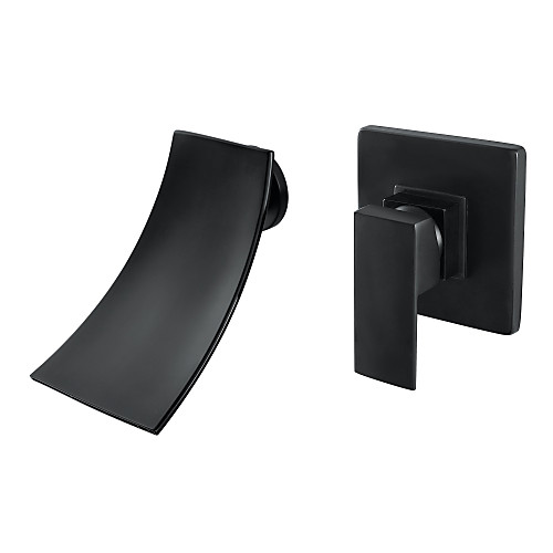 Bathroom Sink Faucet - Waterfall Black Wall Installation Single Handle Two HolesBath Taps
Bathroom Sink Faucet - Waterfall Black Wall Installation Single Handle Two HolesBath Taps