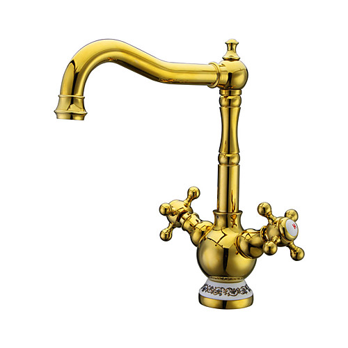 Kitchen faucet - One Hole Ti-PVD Standard Spout Deck Mounted Antique Kitchen Taps / Two Handles One Hole
Kitchen faucet - One Hole Ti-PVD Standard Spout Deck Mounted Antique Kitchen Taps / Two Handles One Hole