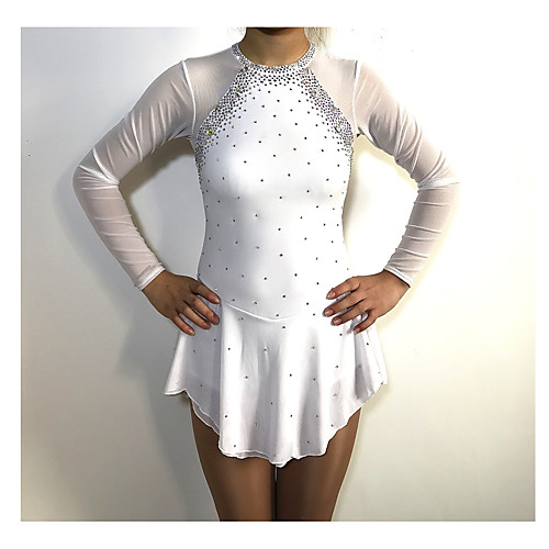 Figure Skating Dress Women's Girls' Ice Skating Dress White Patchwork Spandex High Elasticity Competition Skating Wear Classic Long Sleeve Figure Skating / Kids
Figure Skating Dress Women's Girls' Ice Skating Dress White Patchwork Spandex High Elasticity Competition Skating Wear Classic Long Sleeve Figure Skating / Kids