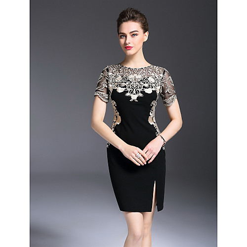 Women's Sheath Dress Short Mini Dress Black Short Sleeve Embroidered Artistic Style Spring Summer Round Neck Going out Slim Embroidery S M L XL XXL 3XL / Plus Size / Plus Size / Floral
Women's Sheath Dress Short Mini Dress Black Short Sleeve Embroidered Artistic Style Spring Summer Round Neck Going out Slim Embroidery S M L XL XXL 3XL / Plus Size / Plus Size / Floral