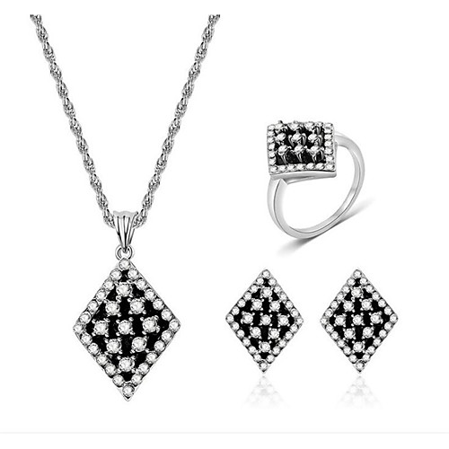 Women's White Cubic Zirconia Bridal Jewelry Sets Classic Ladies Fashion Earrings Jewelry Light Black For Party Daily 1 set 
Women's White Cubic Zirconia Bridal Jewelry Sets Classic Ladies Fashion Earrings Jewelry Light Black For Party Daily 1 set