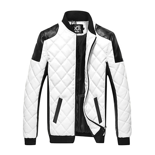 Men's Leather Jackets Color Block Patchwork Basic Fall Jacket Regular Daily Long Sleeve PU Coat Tops White
Men's Leather Jackets Color Block Patchwork Basic Fall Jacket Regular Daily Long Sleeve PU Coat Tops White
