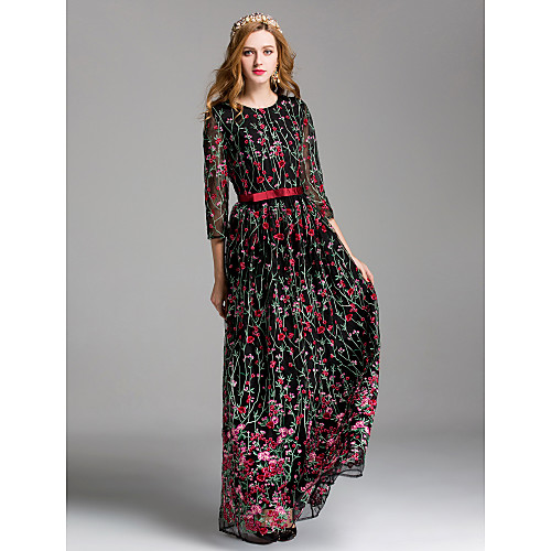 Women's Swing Dress Maxi long Dress Black Blushing Pink Embroidered Spring Summer Round Neck Party Going out Floral M L XL XXL
Women's Swing Dress Maxi long Dress Black Blushing Pink Embroidered Spring Summer Round Neck Party Going out Floral M L XL XXL