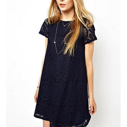 Women's Loose Short Mini Dress White Black Red Navy Blue Green Short Sleeve Solid Colored Summer Round Neck Sophisticated Lace S M L XL XXL 3XL 4XL / Plus Size
Women's Loose Short Mini Dress White Black Red Navy Blue Green Short Sleeve Solid Colored Summer Round Neck Sophisticated Lace S M L XL XXL 3XL 4XL / Plus Size