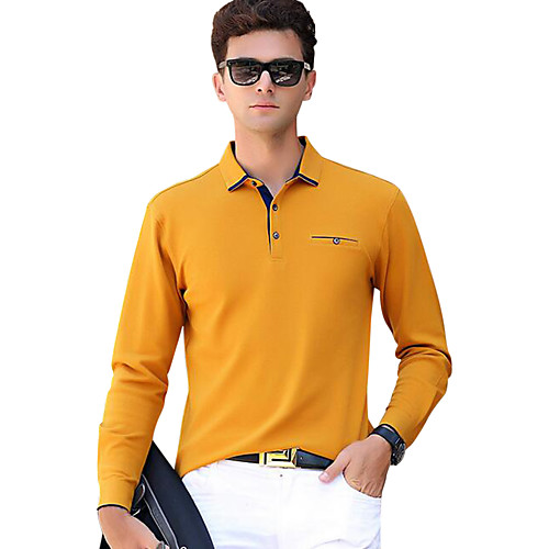 Men's Polo Solid Colored Basic Long Sleeve Daily Tops Cotton Active Black Purple Red
Men's Polo Solid Colored Basic Long Sleeve Daily Tops Cotton Active Black Purple Red