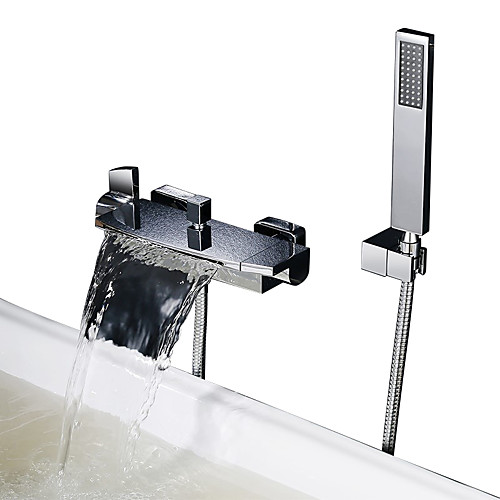 Shower Faucet Bathtub Faucet with Handled Shower Head- Contemporary Chrome Tub And Shower Ceramic Valve Bath Shower Mixer Taps / Two Handles Two Holes
Shower Faucet Bathtub Faucet with Handled Shower Head- Contemporary Chrome Tub And Shower Ceramic Valve Bath Shower Mixer Taps / Two Handles Two Holes
