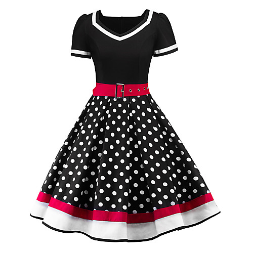 Audrey Hepburn Polka Dots Dresses Retro Vintage 1950s Vacation Dress Summer Dress Prom Dress Women's Costume Black / Red / White / Black Vintage Cosplay Short Sleeve Knee Length
Audrey Hepburn Polka Dots Dresses Retro Vintage 1950s Vacation Dress Summer Dress Prom Dress Women's Costume Black / Red / White / Black Vintage Cosplay Short Sleeve Knee Length