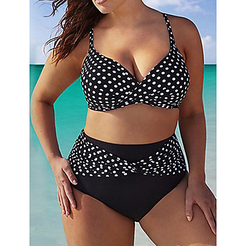 Women's Plus Size Vintage Strap Wrap Briefs Bikini Swimwear Swimsuit - Polka Dot Print L XL XXL Black / Sexy
Women's Plus Size Vintage Strap Wrap Briefs Bikini Swimwear Swimsuit - Polka Dot Print L XL XXL Black / Sexy
