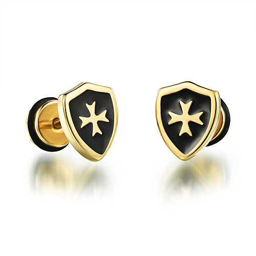 Men's Stud Earrings Classic flat back Cross Trendy Stainless Steel Gold Plated Earrings Jewelry Gold / Silver For Daily 1 Pair
Men's Stud Earrings Classic flat back Cross Trendy Stainless Steel Gold Plated Earrings Jewelry Gold / Silver For Daily 1 Pair