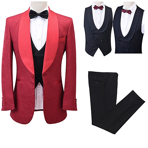 Patterned Tailored Fit Polyester Suit - Shawl Collar Single Breasted One-button / Suits
Patterned Tailored Fit Polyester Suit - Shawl Collar Single Breasted One-button / Suits
