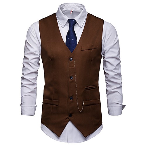 Men's Work Business Fall / Winter Regular Vest, Solid Colored V Neck Sleeveless Acrylic / Polyester White / Black / Wine / Slim
Men's Work Business Fall / Winter Regular Vest, Solid Colored V Neck Sleeveless Acrylic / Polyester White / Black / Wine / Slim