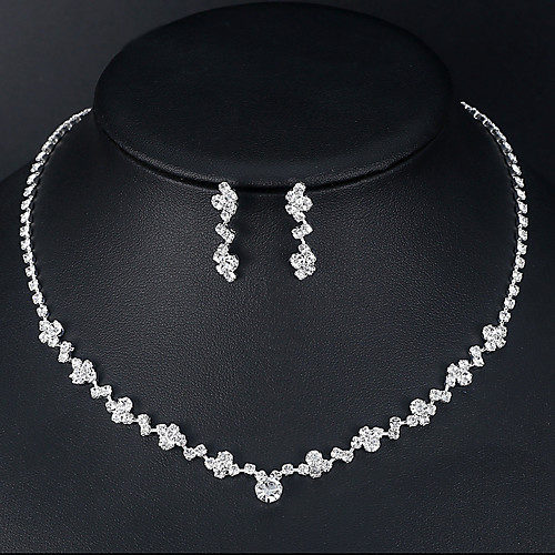 Women's Necklace Earrings Tennis Chain Fashion European Trendy Earrings Jewelry Silver For Wedding Engagement 1 set
Women's Necklace Earrings Tennis Chain Fashion European Trendy Earrings Jewelry Silver For Wedding Engagement 1 set