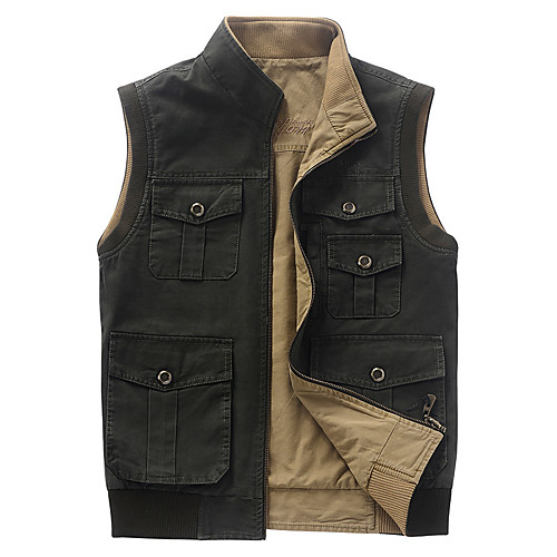 Men's Hiking Vest / Gilet Fishing Vest Outdoor Solid Color Lightweight UV Resistant Breathable Quick Dry Top Cotton Single Slider Hunting Fishing Climbing Black Khaki
Men's Hiking Vest / Gilet Fishing Vest Outdoor Solid Color Lightweight UV Resistant Breathable Quick Dry Top Cotton Single Slider Hunting Fishing Climbing Black Khaki