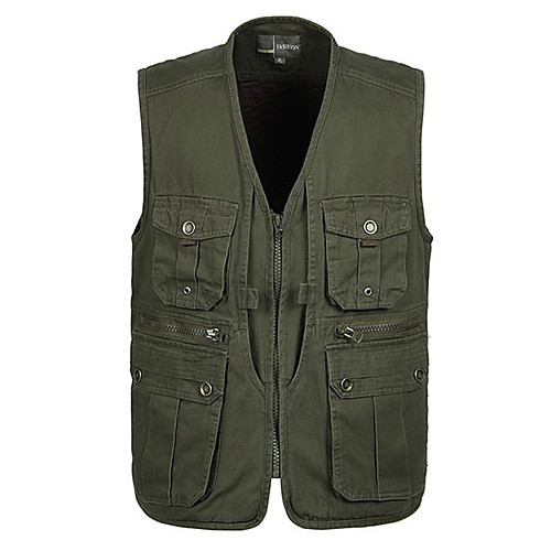 Men's Hiking Vest / Gilet Fishing Vest Outdoor Solid Color Lightweight Windproof Breathable Quick Dry Top Cotton Single Slider Hunting Fishing Climbing White Army Green Grey
Men's Hiking Vest / Gilet Fishing Vest Outdoor Solid Color Lightweight Windproof Breathable Quick Dry Top Cotton Single Slider Hunting Fishing Climbing White Army Green Grey