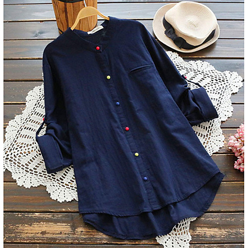 Women's Plus Size Blouse Shirt Solid Colored Plain Long Sleeve V Neck Tops Loose Cotton Basic Top White Blue Red
Women's Plus Size Blouse Shirt Solid Colored Plain Long Sleeve V Neck Tops Loose Cotton Basic Top White Blue Red