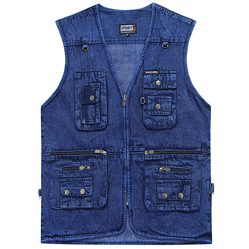 Men's Hiking Vest / Gilet Fishing Vest Outdoor Solid Color Lightweight Windproof Breathable Quick Dry Top Denim Single Slider Hunting Fishing Climbing Blue
Men's Hiking Vest / Gilet Fishing Vest Outdoor Solid Color Lightweight Windproof Breathable Quick Dry Top Denim Single Slider Hunting Fishing Climbing Blue